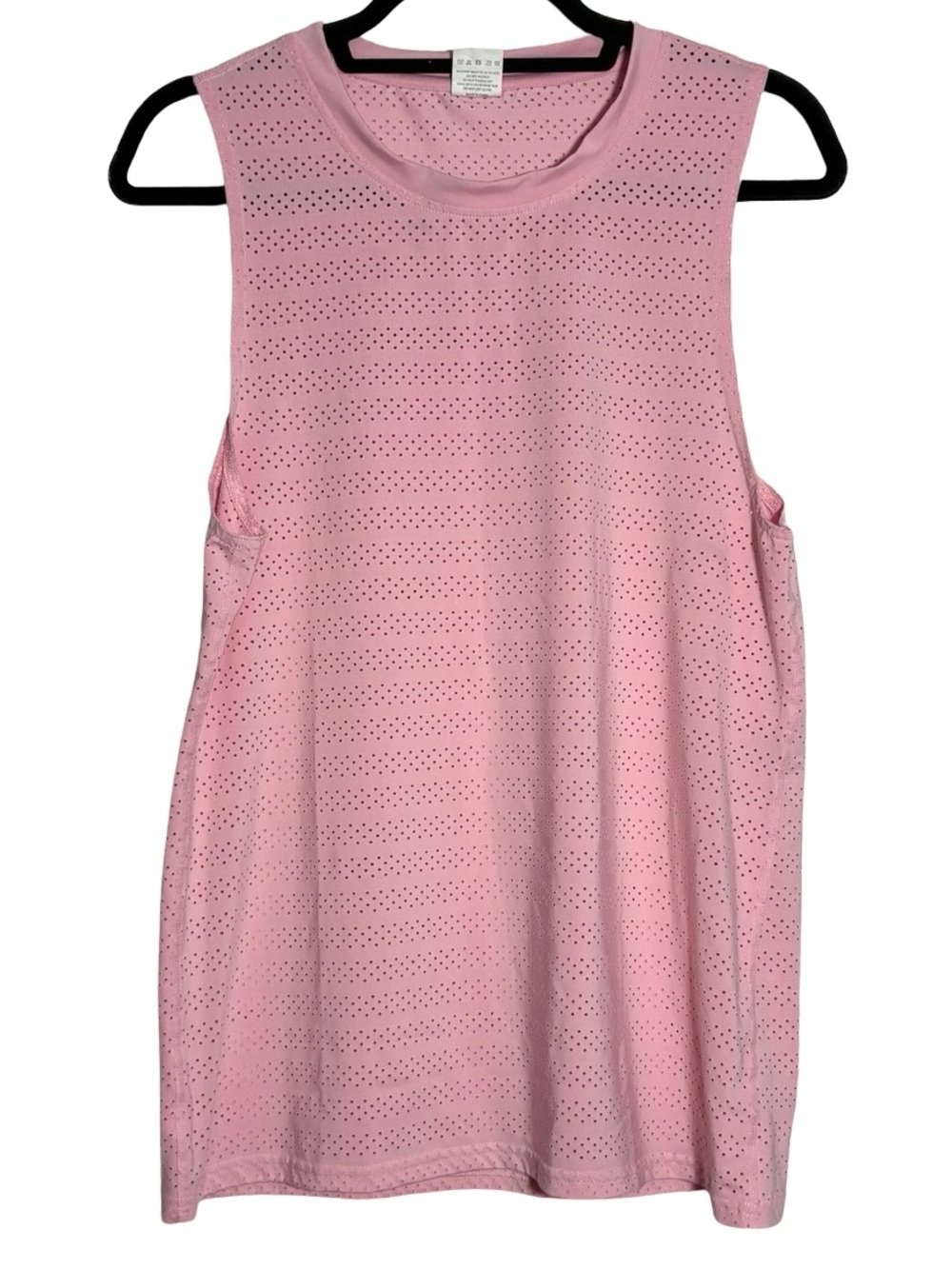 ZYIA Pink Sleeveless Eyelet Muscle Tank